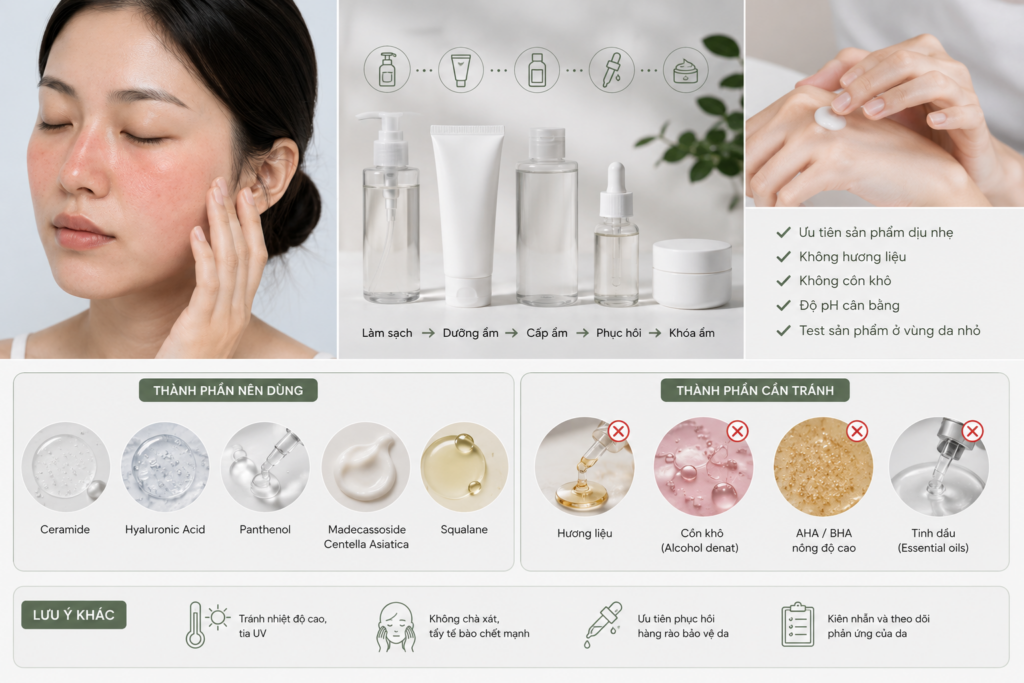 Da nhạy cảm nên dùng mỹ phẩm thế nào? Những thành phần cần lưu ý | Liên Botanica v
